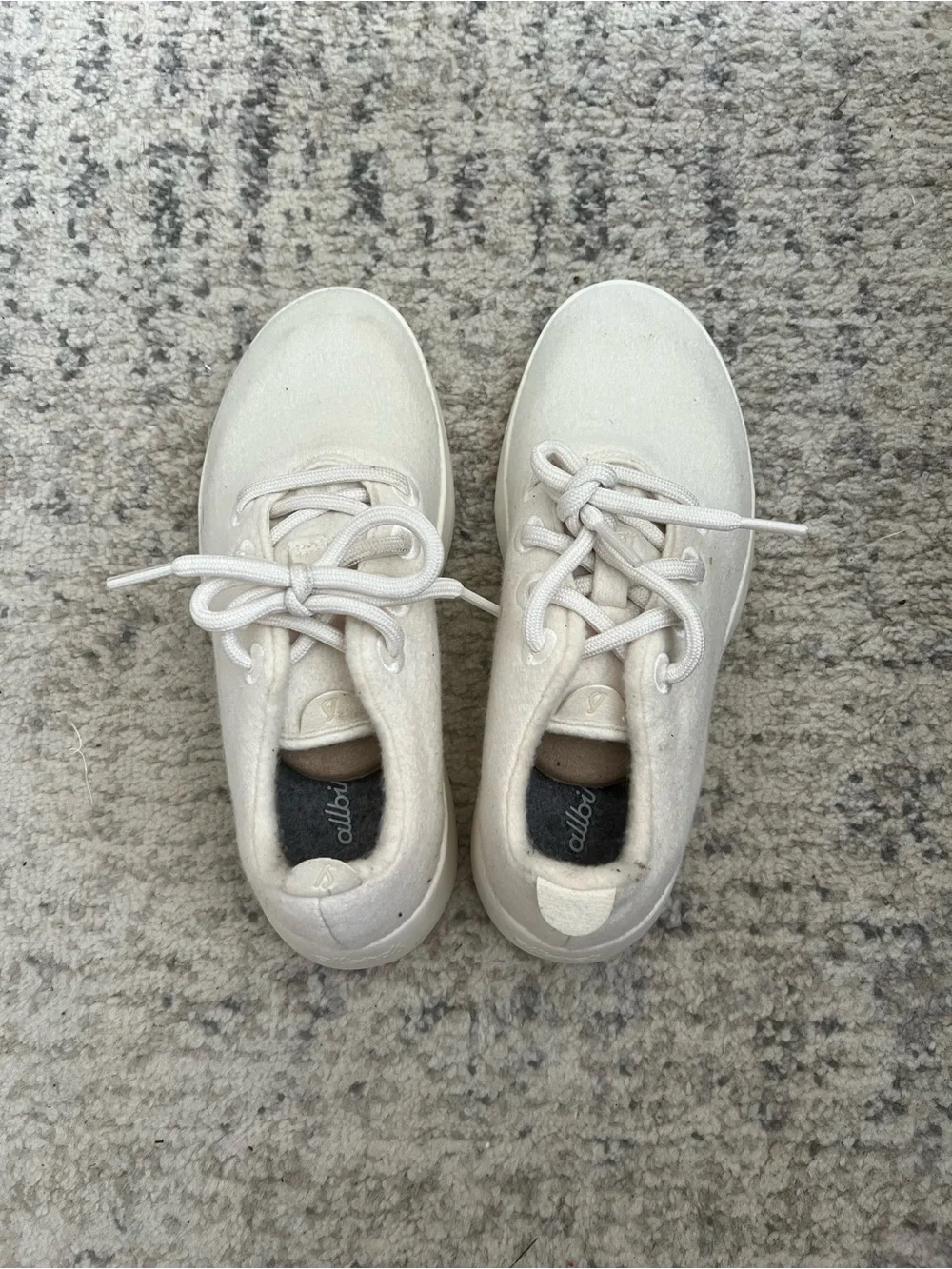 allbirds White Wool Lace-Up Sneakers